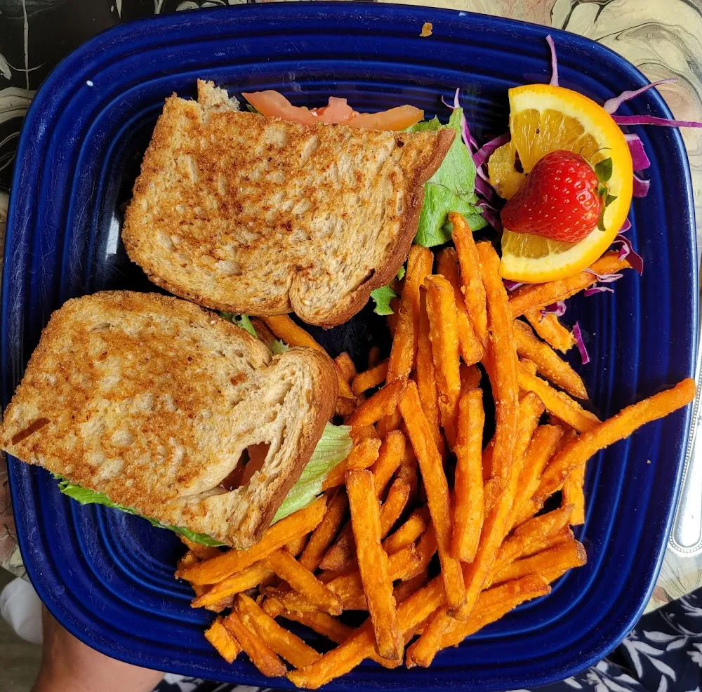 Chicken Salad with Sweet Potato Fries